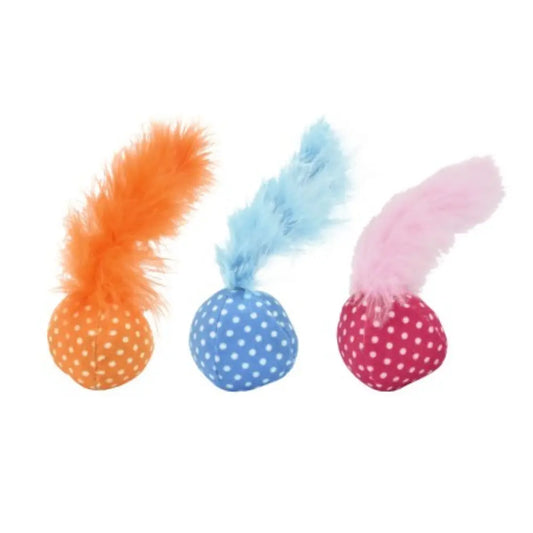 Juguete Gato Pelota Topos con Pluma NAYECO Mascotas-Ávila