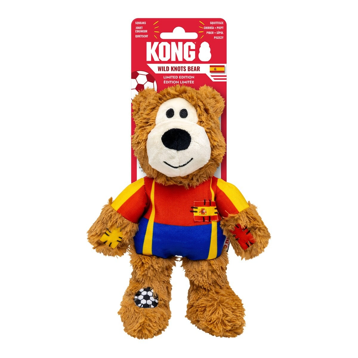KONG Wild Knots Sport Bear Oso Selección Española | Especial Mundial 2026 KONG Mascotas-Ávila