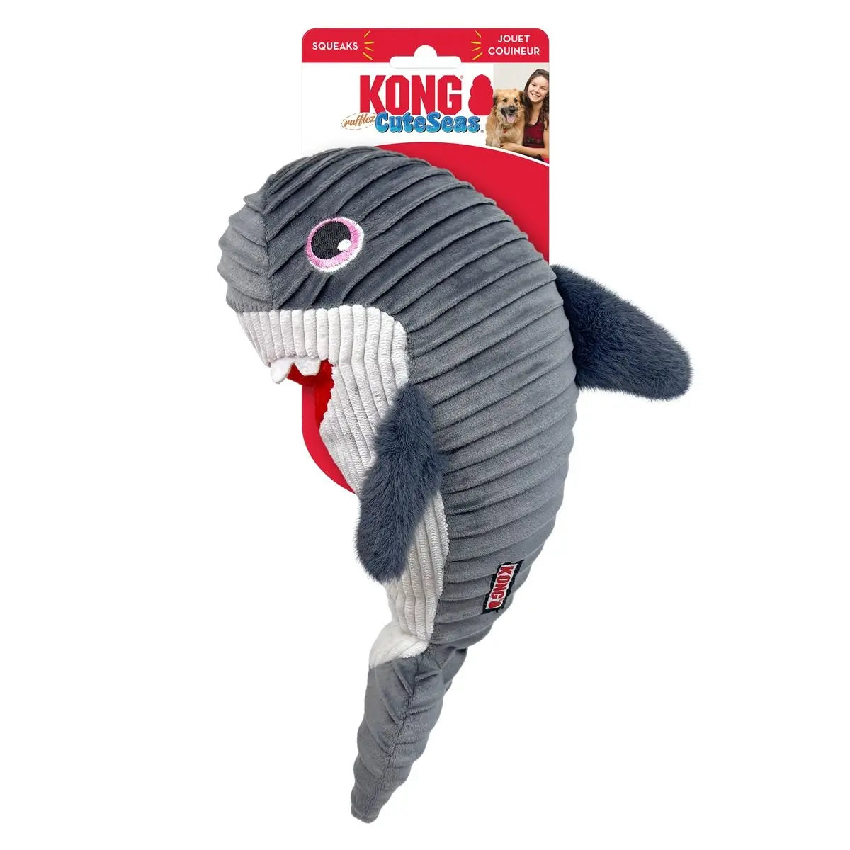 Kong Cuteseas Rufflez Shark M/L Juguete para Perros KONG Mascotas-Ávila