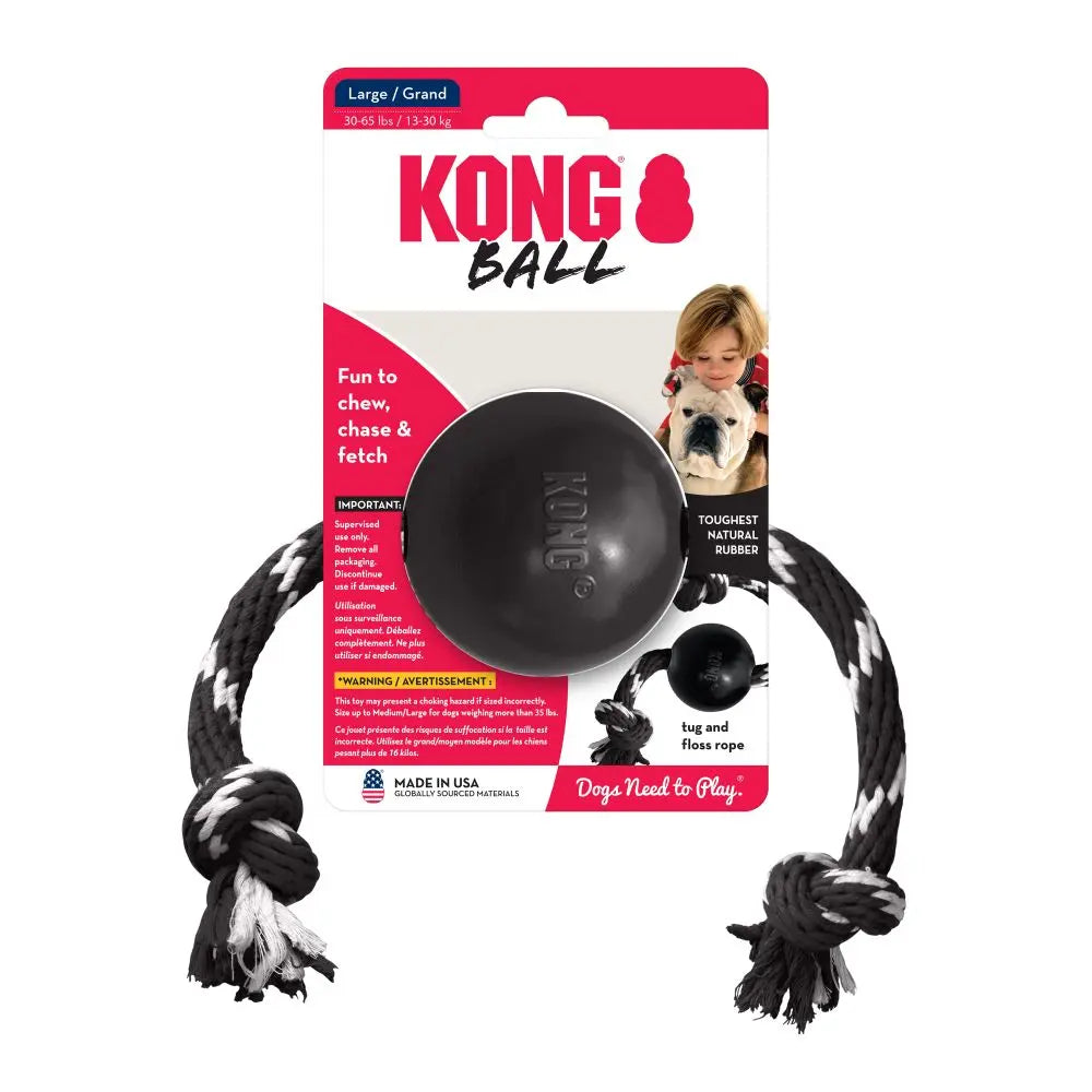 Kong Extreme Ball W/Rope L Juguete para Perros KONG Mascotas-Ávila