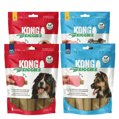 Kong Ziggies Enhanced Snack para Perros Adultos y Cachorros KONG Mascotas-Ávila