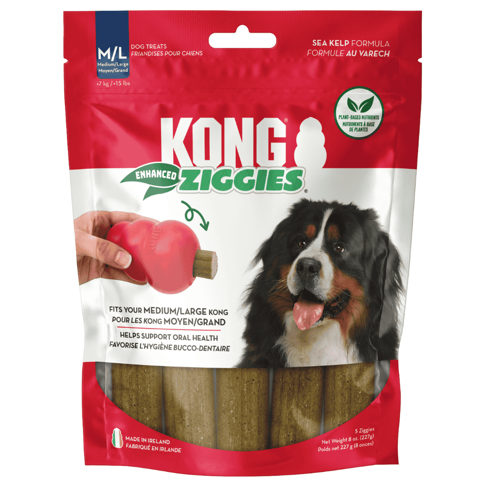 Adulto M/L 227 g Kong Ziggies Enhanced Snack para Perros Adultos y Cachorros KONG Mascotas-Ávila
