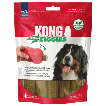 Adulto M/L 227 g Kong Ziggies Enhanced Snack para Perros Adultos y Cachorros KONG Mascotas-Ávila