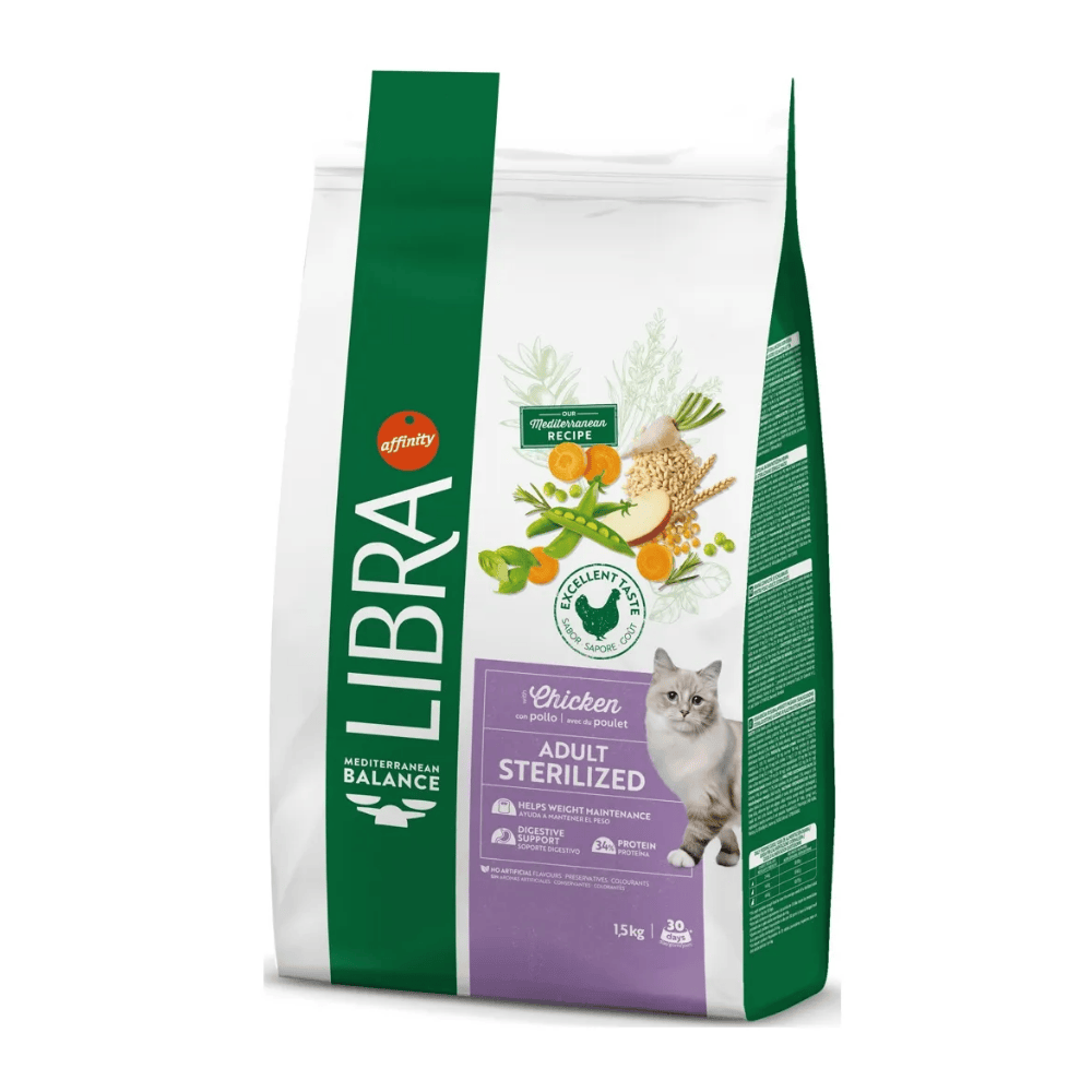 Libra Cat Adult Sterilized Chicken Pienso con Pollo para Gatos Esterilizados LIBRA Mascotas-Ávila