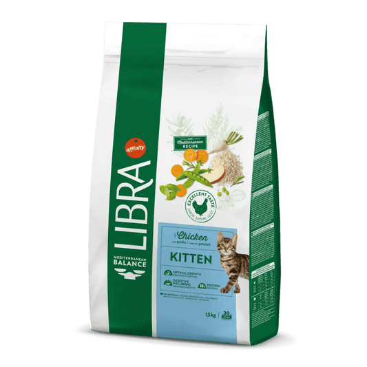 Libra Cat Kitten Chicken 1,5 kg Pienso de Pollo para Gatitos LIBRA Mascotas-Ávila