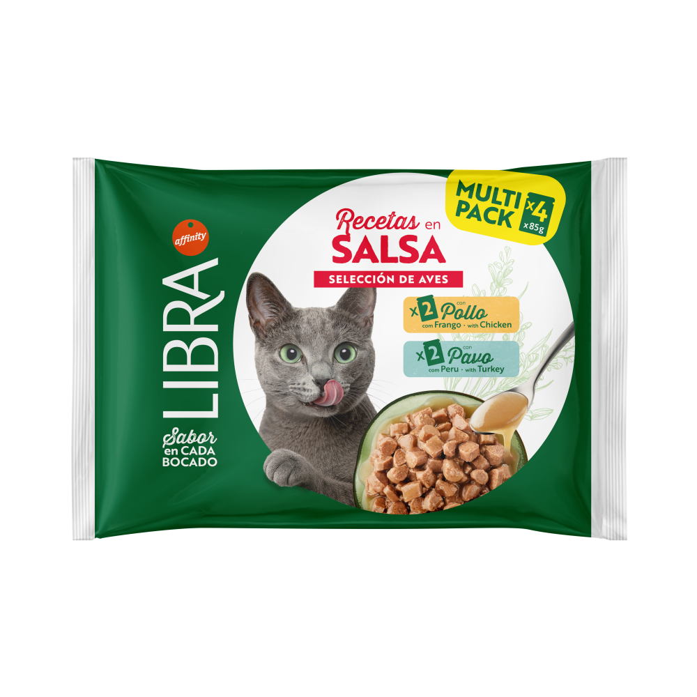 Libra Paté en Salsa de Pollo y Pavo Comida Húmeda para Gatos LIBRA Mascotas-Ávila