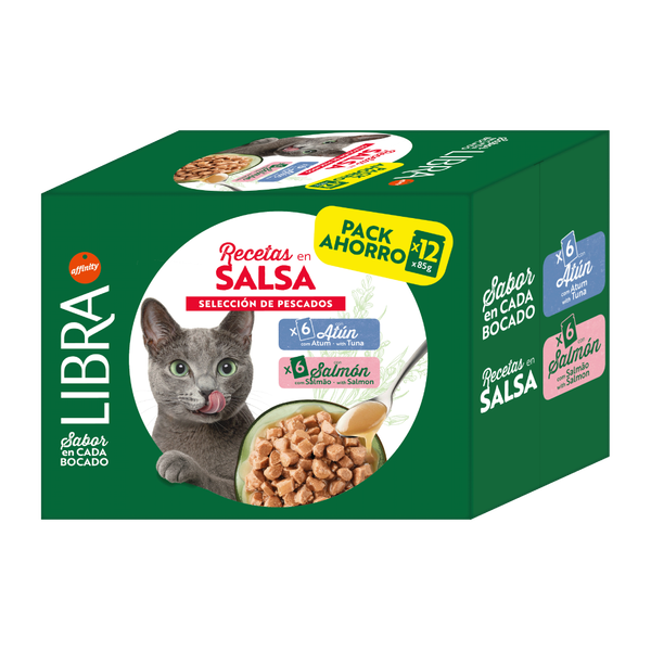 Libra Paté en Salsa de Salmón y Atún Comida Húmeda para Gatos LIBRA Mascotas-Ávila