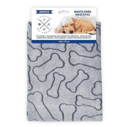 Manta Perro Huesos Azul Nayeco 100x70 cm NAYECO Mascotas-Ávila