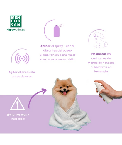 Menforsan Spray Antiinsectos Perro (Margosa, Geraniol y Lavandino) 250 ml MENFORSAN Mascotas-Ávila