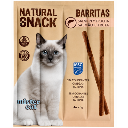 Mister Cat Snack Natural Barritas para Gatos Pack Ahorro MISTER CAT Mascotas-Ávila