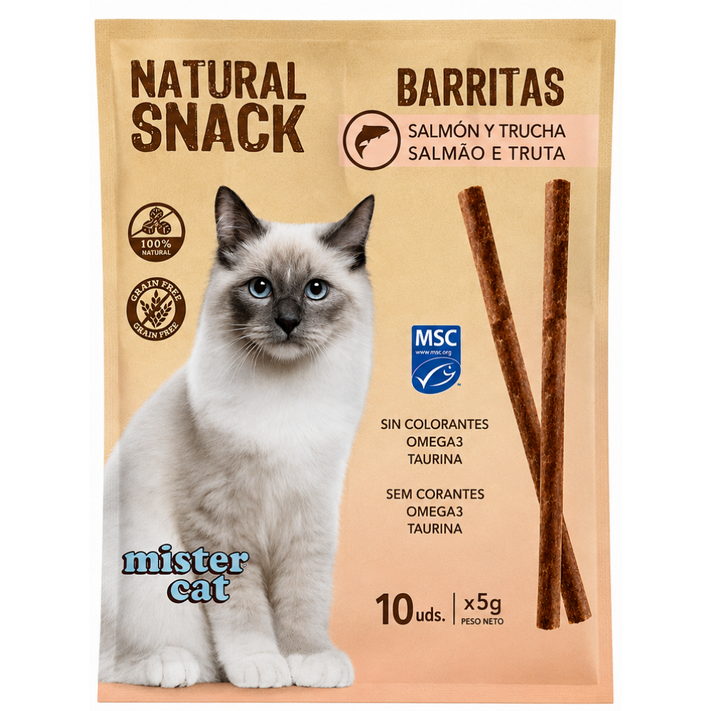 Mister Cat Snack Natural Barritas para Gatos Pack Ahorro MISTER CAT Mascotas-Ávila