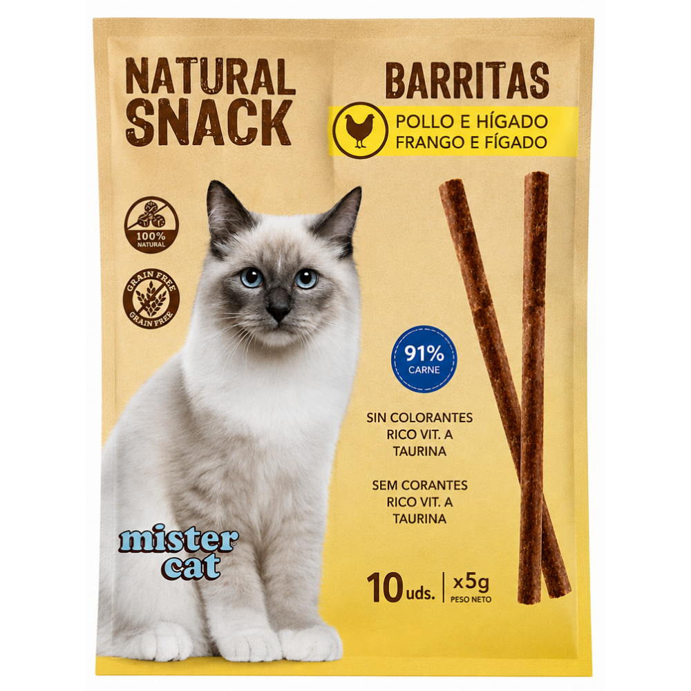 Mister Cat Snack Natural Barritas para Gatos Pack Ahorro MISTER CAT Mascotas-Ávila