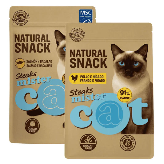 Mister Cat Snack Natural Steaks para Gatos 35 g MISTER CAT Mascotas-Ávila