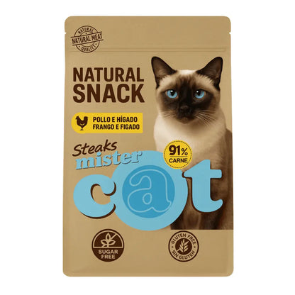 Pollo e Hígado Mister Cat Snack Natural Steaks para Gatos 35 g MISTER CAT Mascotas-Ávila