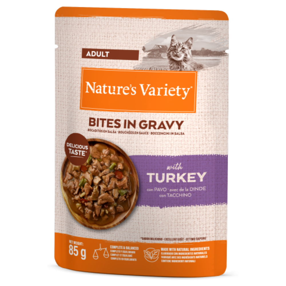 Nature'S Variety Cat Bocaditos en Salsa con Pavo 85 g NATURE'S VARIETY Mascotas-Ávila