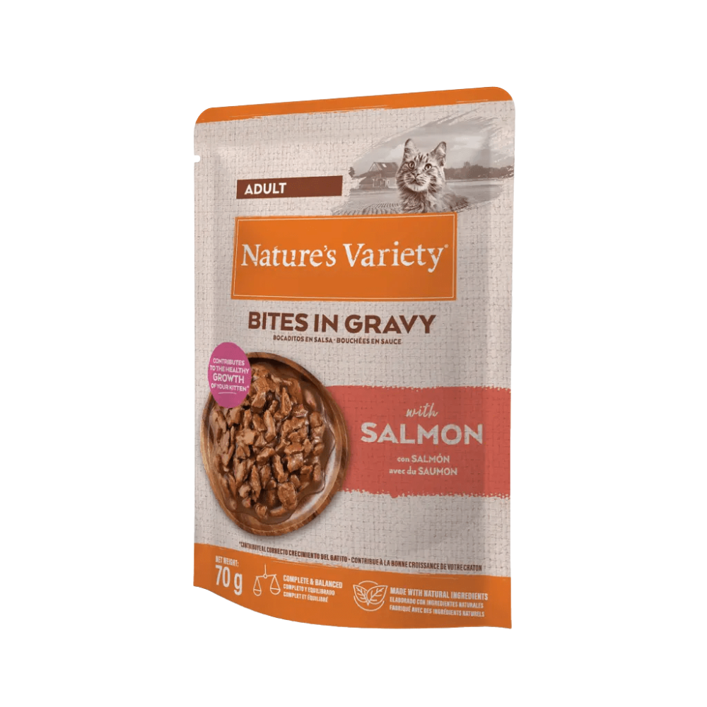 Nature'S Variety Cat Bocaditos en Salsa con Salmón 85 g NATURE'S VARIETY Mascotas-Ávila