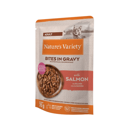 Nature'S Variety Cat Bocaditos en Salsa con Salmón 85 g NATURE'S VARIETY Mascotas-Ávila