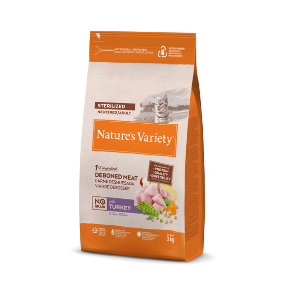 Nature's Variety Cat No Grain Sterilized Pavo Pienso para Gatos 3kg NATURE'S VARIETY Mascotas-Ávila