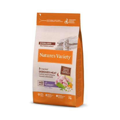 Nature's Variety Cat No Grain Sterilized Pavo Pienso para Gatos 3kg NATURE'S VARIETY Mascotas-Ávila