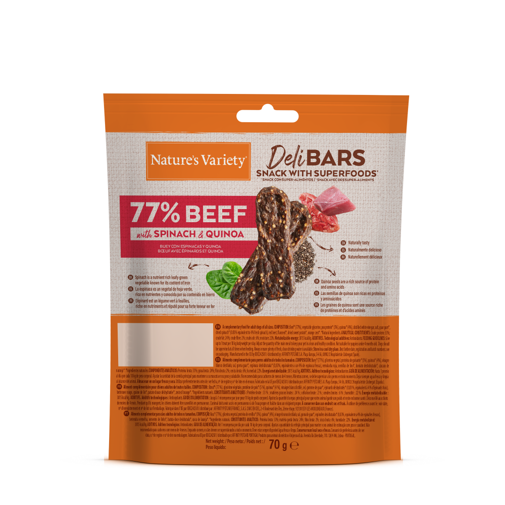 Nature's Variety DeliBars Superfood Ternera Snack para Perros Nature's Variety Mascotas-Ávila