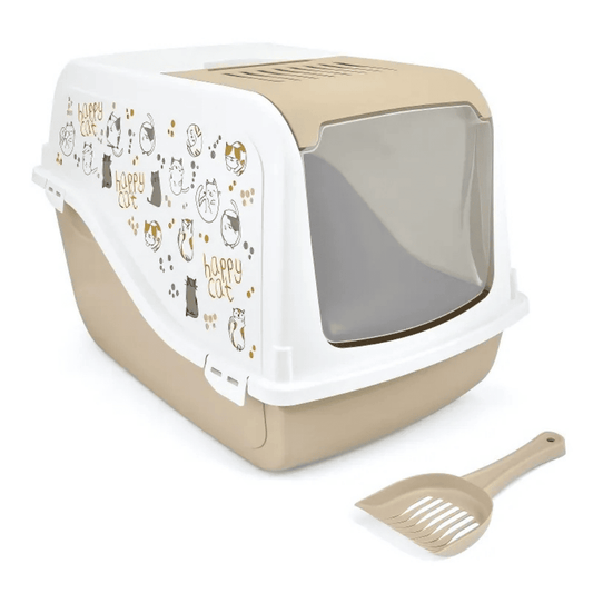 Nayeco Gatera Happy Cat con Filtro de Carbón y Paleta Incluida | Arenero Cerrado para Gatos 58x39x38 cm NAYECO Mascotas-Ávila