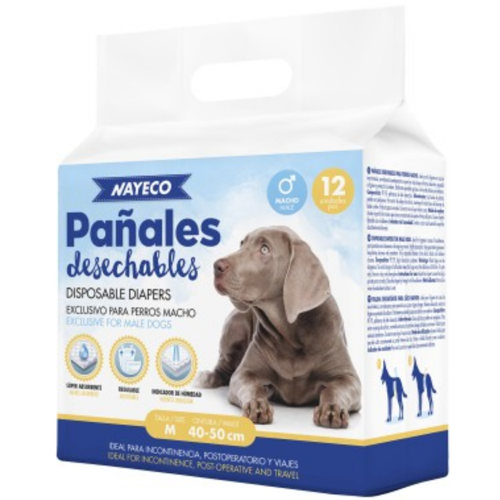 Nayeco Pañal Perro Macho M (40-50 cm) 12 uds NAYECO Mascotas-Ávila