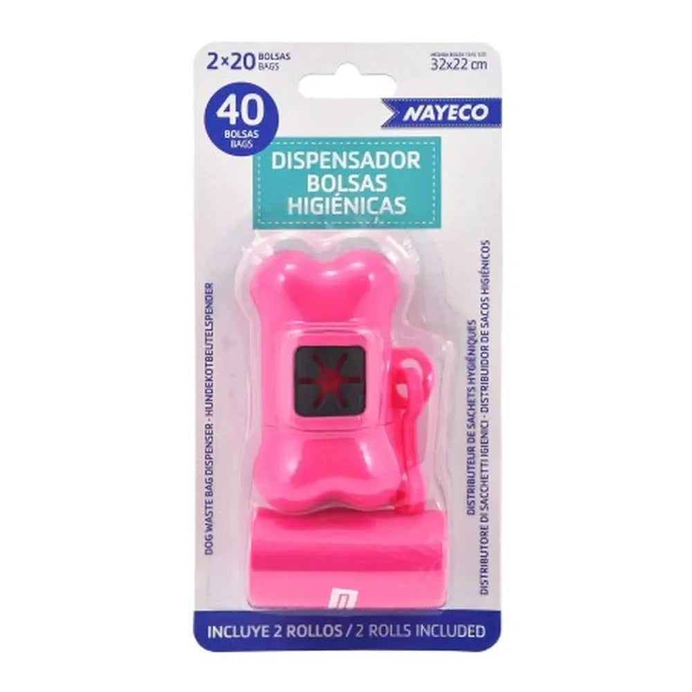 Nayeco Portabolsas Higiénicas + Pack de 2 Rollos de 20 Bolsas para Recoger Excrementos NAYECO Mascotas-Ávila