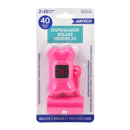 Nayeco Portabolsas Higiénicas + Pack de 2 Rollos de 20 Bolsas para Recoger Excrementos NAYECO Mascotas-Ávila