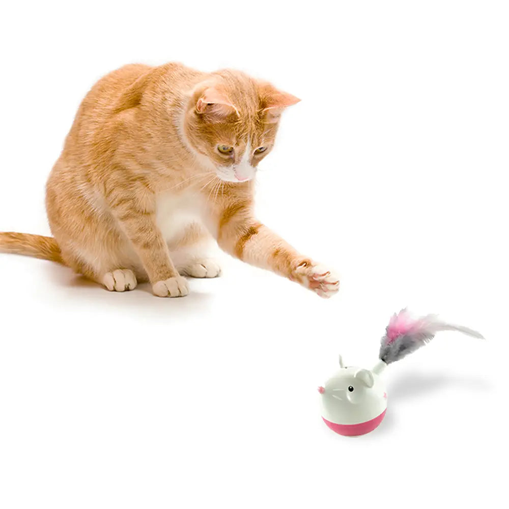 Nina Ottosson Hunt & Swat Ratón con Plumas Dispensador para gatos NINA OTTOSSON Mascotas-Ávila
