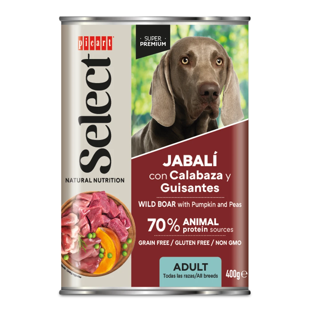Picart Select Adult Jabalí con Calabaza Lata Comida Húmeda para Perros PICART SELECT Mascotas-Ávila