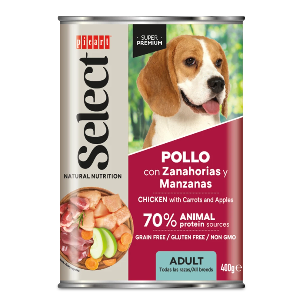 Picart Select Adult Pollo con Zanahorias Lata Comida Húmeda para Perros PICART SELECT Mascotas-Ávila