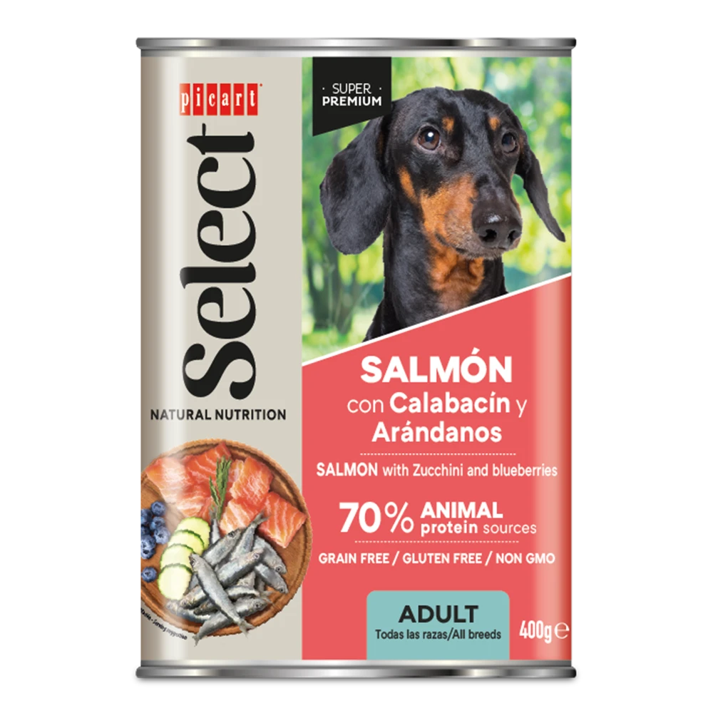Picart Select Adult Salmón con Calabacines Lata Comida Húmeda para Perros PICART SELECT Mascotas-Ávila