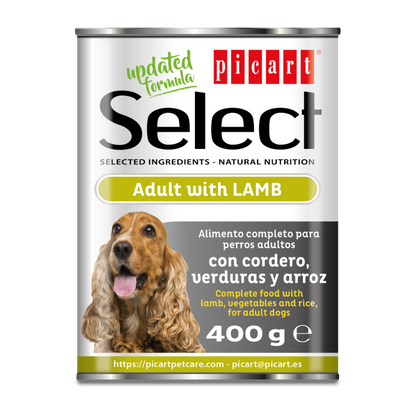 Cordero, verduras y arroz Picart Select Comida Húmeda para Perros | Lata 400 g PICART SELECT Mascotas-Ávila