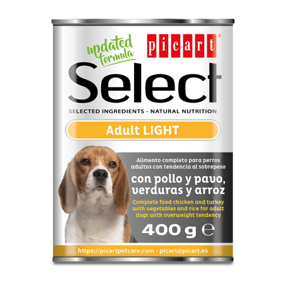 Light | Pavo, pollo, verduras y arroz Picart Select Comida Húmeda para Perros | Lata 400 g PICART SELECT Mascotas-Ávila