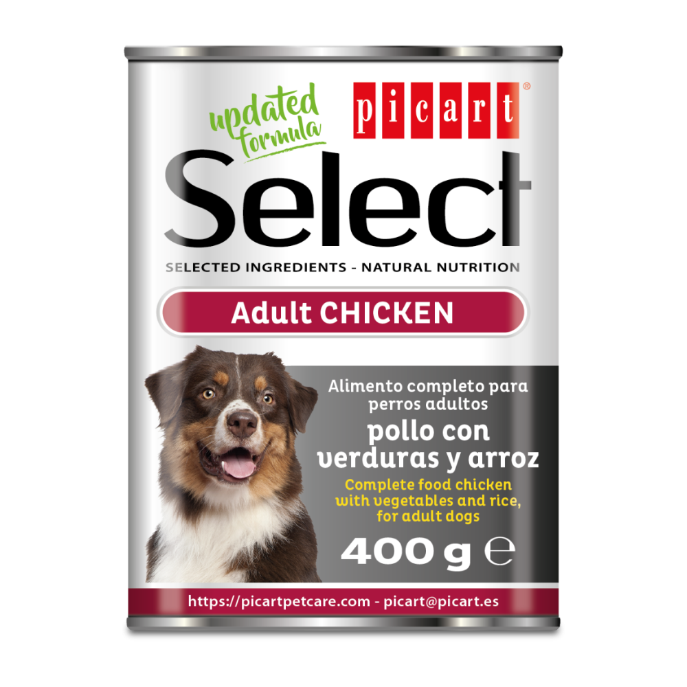 Pollo, verduras y arroz Picart Select Comida Húmeda para Perros | Lata 400 g PICART SELECT Mascotas-Ávila