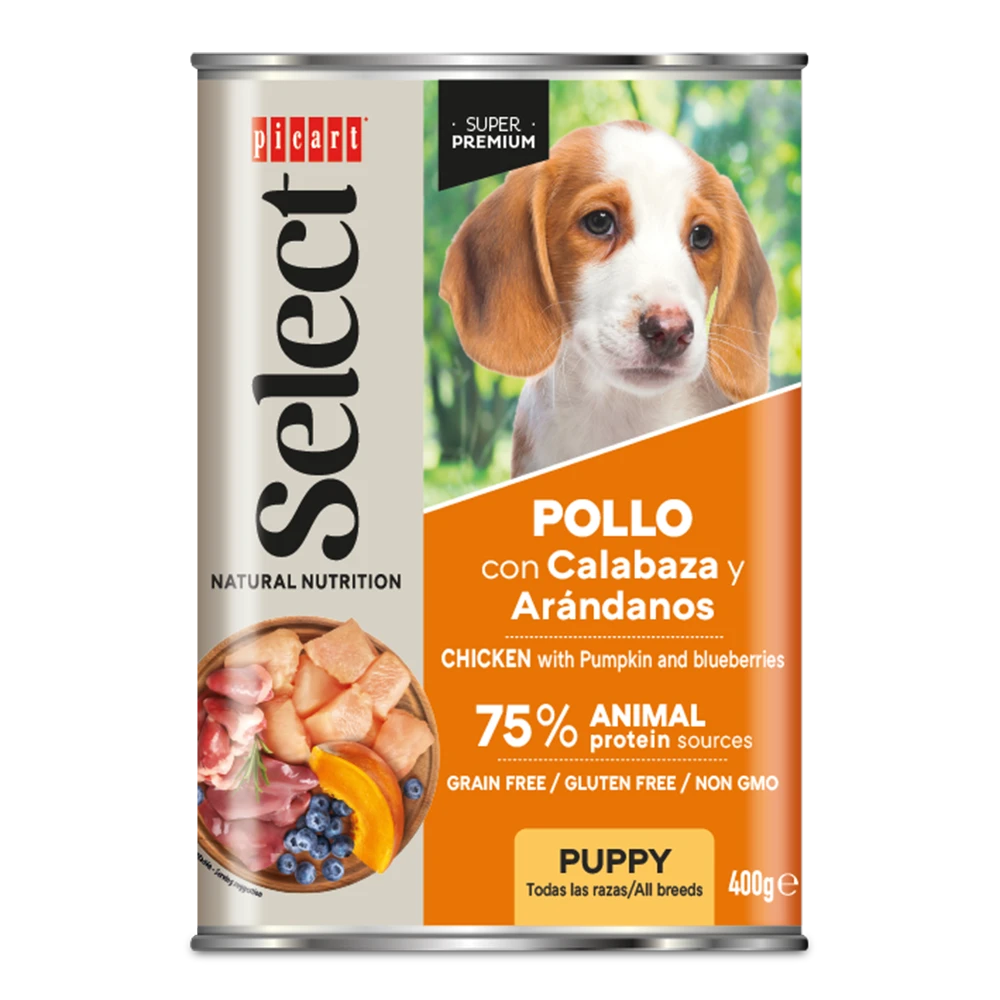 Picart Select Puppy Junior Pollo con Calabaza Lata Comida Húmeda para Cachorros PICART SELECT Mascotas-Ávila