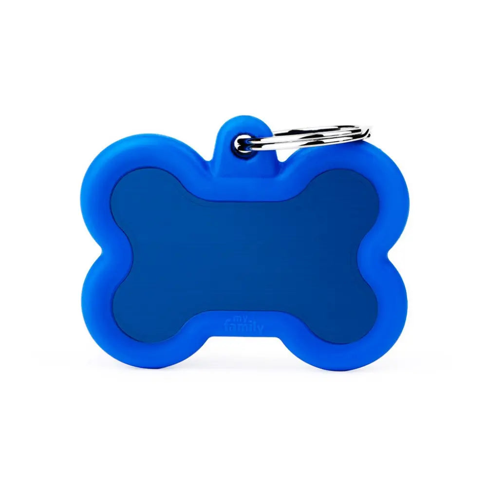 Placa Hushtag Hueso Azul en Aluminio con Goma MY FAMILY Mascotas-Ávila