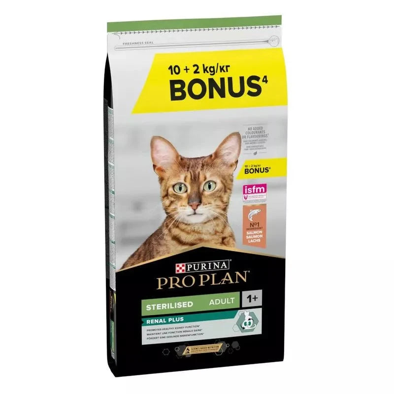 Pro Plan Cat Sterilized Adult Renal+ Salmón 10kg+2kg gratis PRO PLAN Mascotas-Ávila