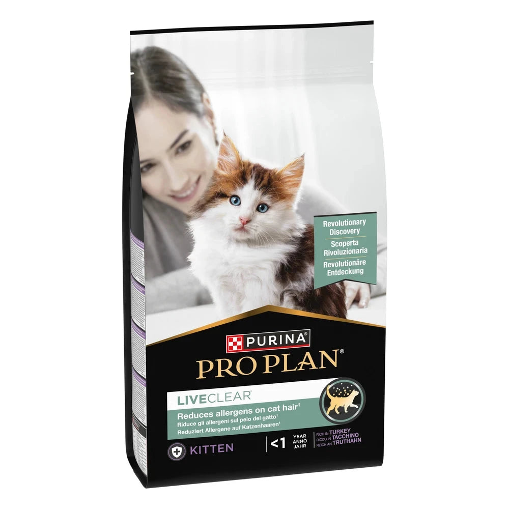 Pro Plan LIVECLEAR Kitten Pavo Pienso para Gatitos Reduce Alérgenos sobre el Pelo del Gato PRO PLAN Mascotas-Ávila