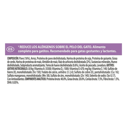 Pro Plan LIVECLEAR Kitten Pavo Pienso para Gatitos Reduce Alérgenos sobre el Pelo del Gato PRO PLAN Mascotas-Ávila