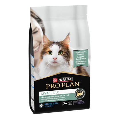 Pro Plan LiveClear Sterilised 7+ Senior Pavo Pienso Reduce Alérgenos sobre el Pelo del Gato PRO PLAN Mascotas-Ávila
