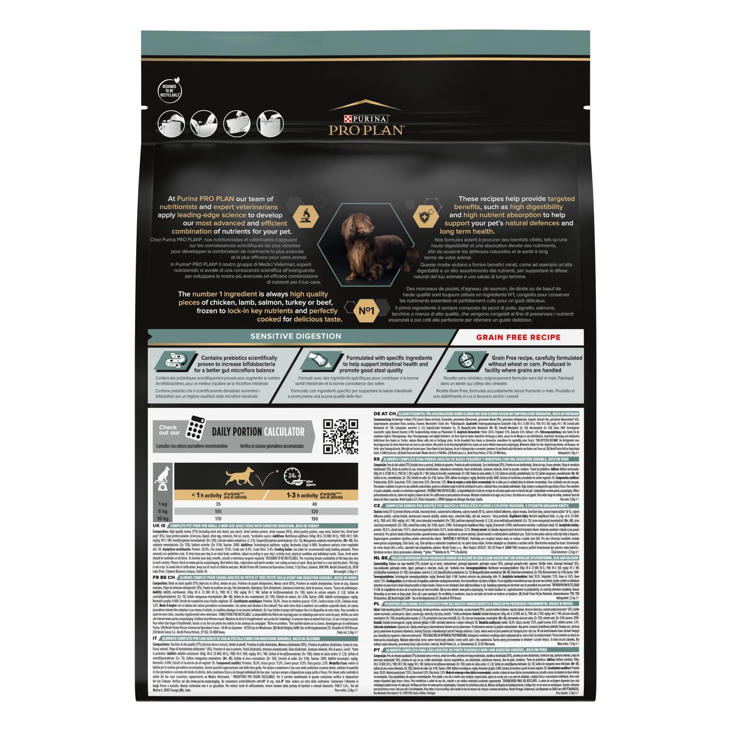 Pro Plan Small & Mini Adult Digest Grain Free Pavo Pienso para Perros PURINA Mascotas-Ávila