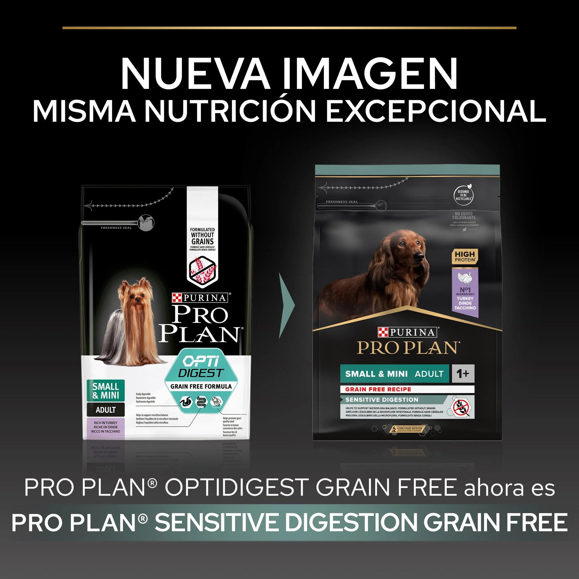Pro Plan Small & Mini Adult Digest Grain Free Pavo Pienso para Perros PURINA Mascotas-Ávila