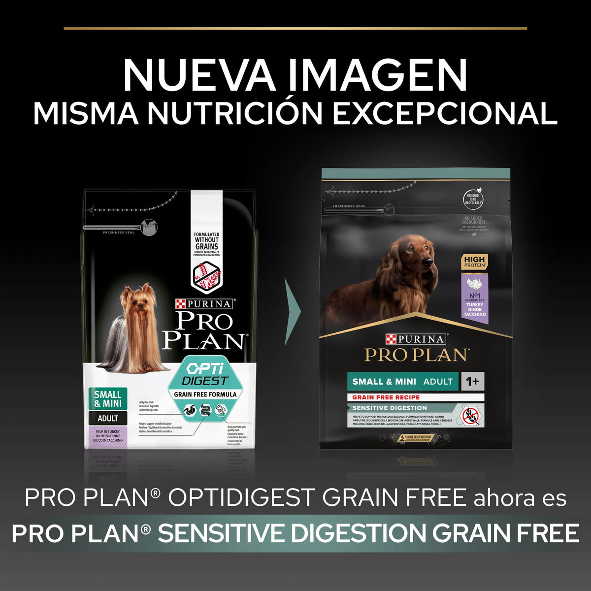 Pro Plan Small & Mini Adult Digest Grain Free Pavo Pienso para Perros PURINA Mascotas-Ávila