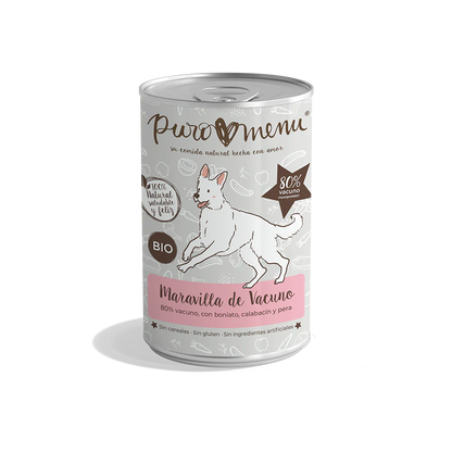 Puro Menú BIO Maravilla de Vacuno Lata Comida Húmeda para Perros PURO MENÚ Mascotas-Ávila