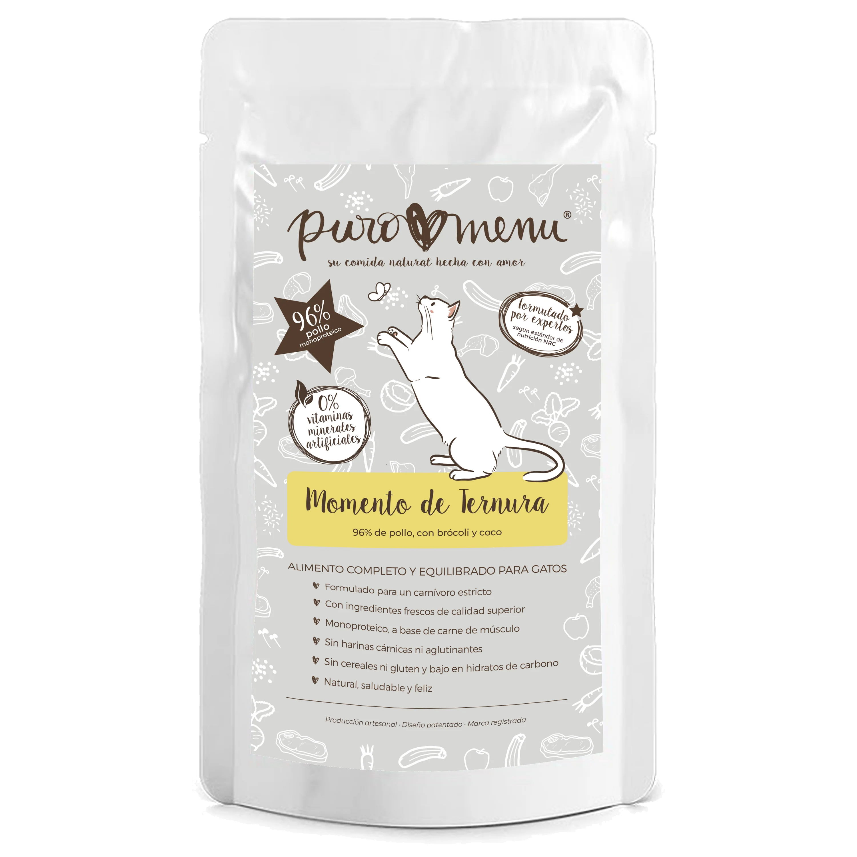 Puro Menú BIO Momento de Ternura Comida Húmeda de Pollo para Gatos