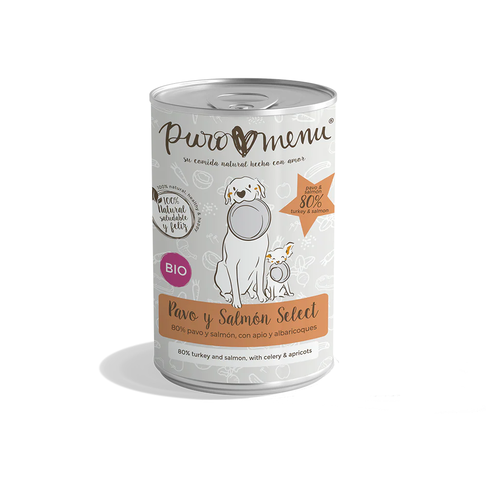 Puro Menú BIO Pavo y Salmón Select Lata Comida Húmeda para Perros PURO MENÚ Mascotas-Ávila