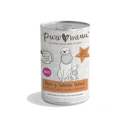 Puro Menú BIO Pavo y Salmón Select Lata Comida Húmeda para Perros PURO MENÚ Mascotas-Ávila