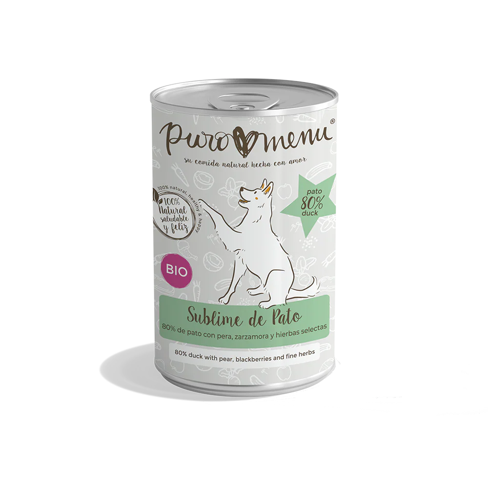 Puro Menú BIO Sublime de Pato Lata Comida Húmeda para Perros PURO MENÚ Mascotas-Ávila