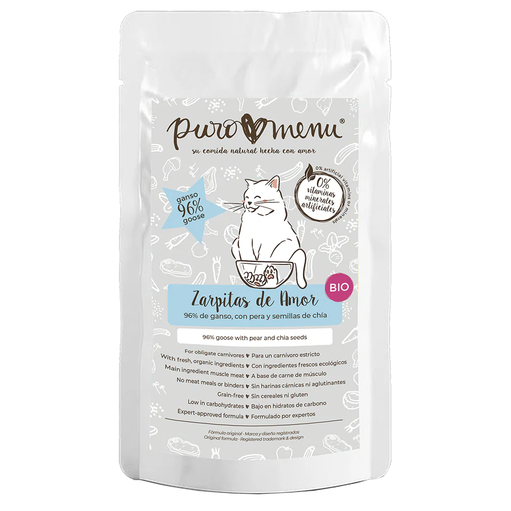 Puro Menú BIO Zarpitas de Amor Comida Húmeda de Ganso para Gatos PURO MENÚ Mascotas-Ávila
